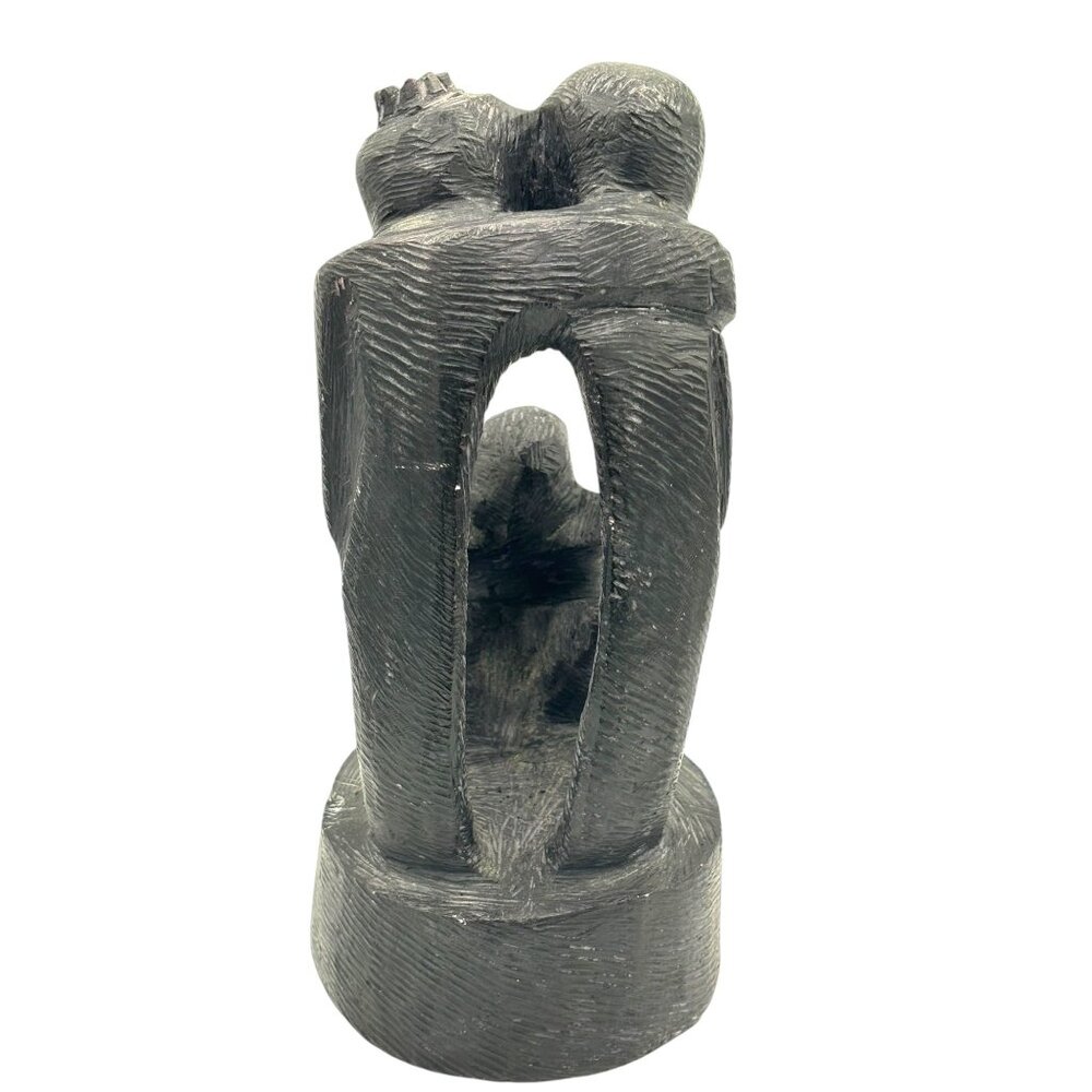 Vintage MCM Abstract Family Sculpture Carved Mid Century Modern 9.5" - Picture 2 of 15